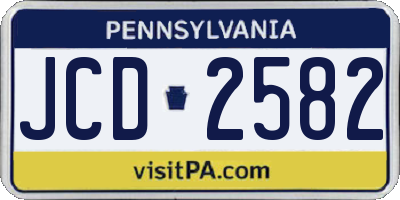 PA license plate JCD2582