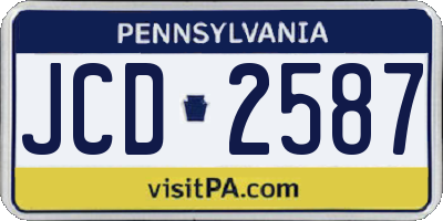 PA license plate JCD2587