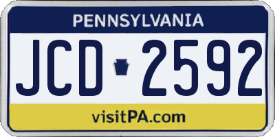 PA license plate JCD2592