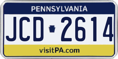 PA license plate JCD2614