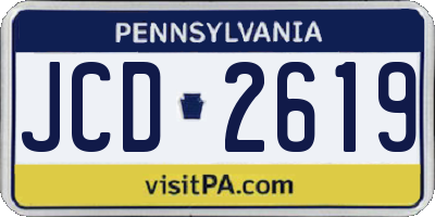 PA license plate JCD2619