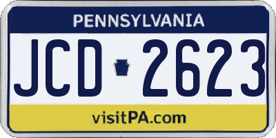 PA license plate JCD2623