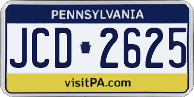 PA license plate JCD2625
