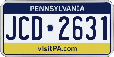 PA license plate JCD2631