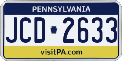PA license plate JCD2633