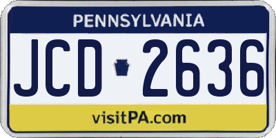 PA license plate JCD2636