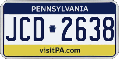 PA license plate JCD2638