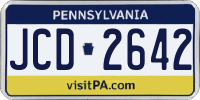 PA license plate JCD2642