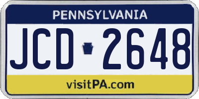 PA license plate JCD2648