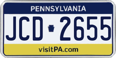 PA license plate JCD2655