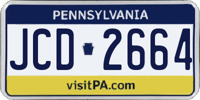 PA license plate JCD2664
