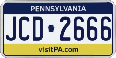 PA license plate JCD2666