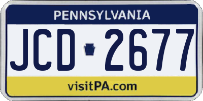 PA license plate JCD2677