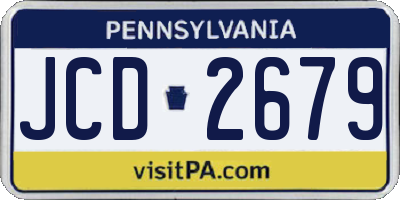 PA license plate JCD2679