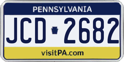 PA license plate JCD2682