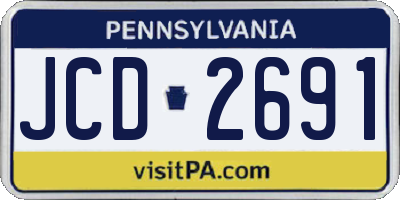 PA license plate JCD2691