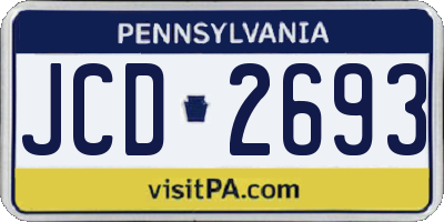 PA license plate JCD2693