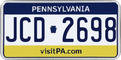 PA license plate JCD2698