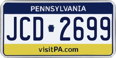 PA license plate JCD2699