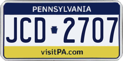 PA license plate JCD2707