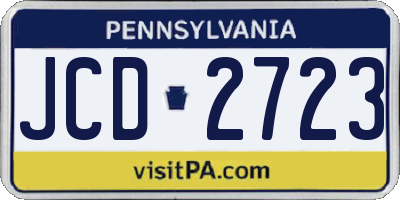 PA license plate JCD2723
