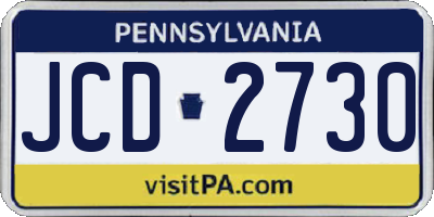PA license plate JCD2730