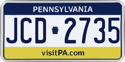 PA license plate JCD2735