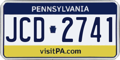 PA license plate JCD2741