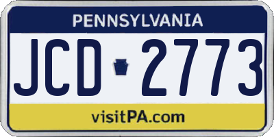 PA license plate JCD2773