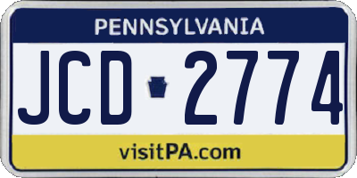 PA license plate JCD2774