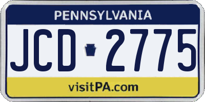 PA license plate JCD2775