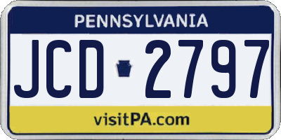 PA license plate JCD2797