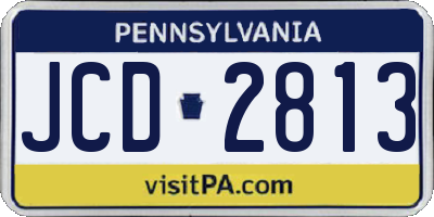 PA license plate JCD2813