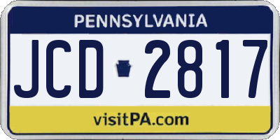 PA license plate JCD2817