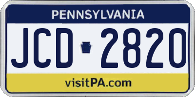 PA license plate JCD2820