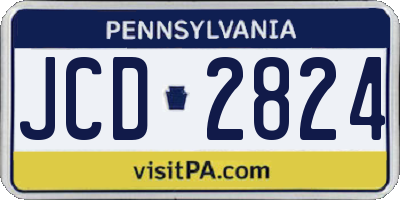 PA license plate JCD2824