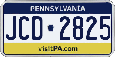 PA license plate JCD2825