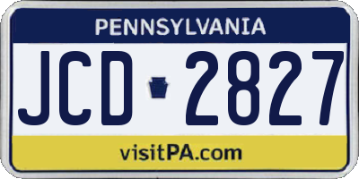 PA license plate JCD2827