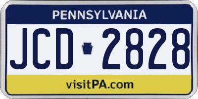 PA license plate JCD2828