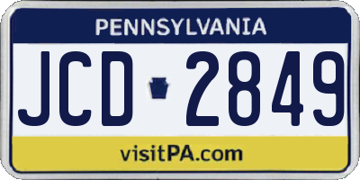 PA license plate JCD2849