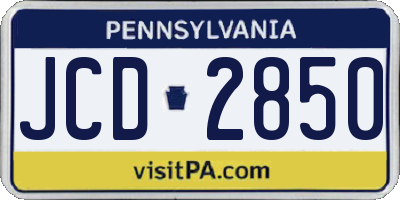 PA license plate JCD2850
