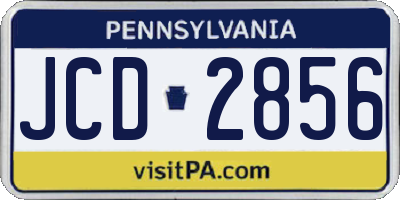 PA license plate JCD2856