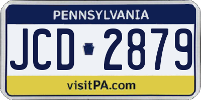 PA license plate JCD2879