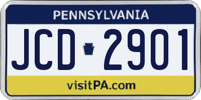 PA license plate JCD2901