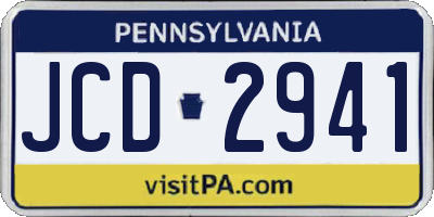 PA license plate JCD2941
