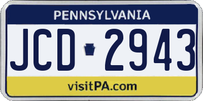 PA license plate JCD2943