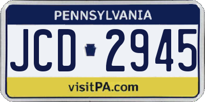 PA license plate JCD2945