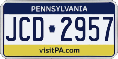 PA license plate JCD2957