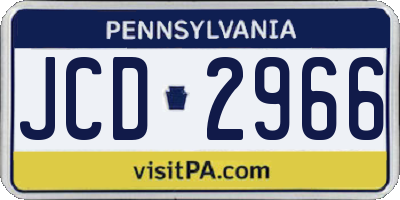 PA license plate JCD2966