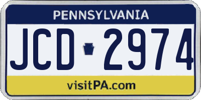 PA license plate JCD2974